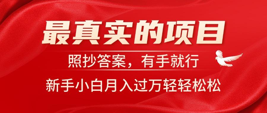 最真实的项目，照抄答案，有手就行，新手小白月入过万轻轻松松-云创网