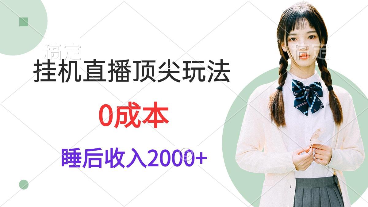 (9715期)挂机直播顶尖玩法，睡后日收入2000+、0成本，视频教学-云创网