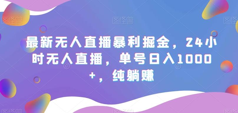 最新无人直播暴利掘金，24小时无人直播，单号日入1000+，纯躺赚-云创网
