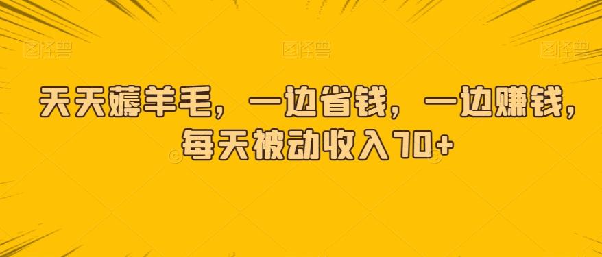 天天薅羊毛，一边省钱，一边赚钱，每天被动收入70+-云创网
