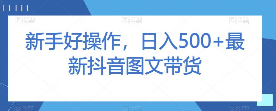 新手好操作，日入500+最新抖音图文带货【揭秘】-云创网