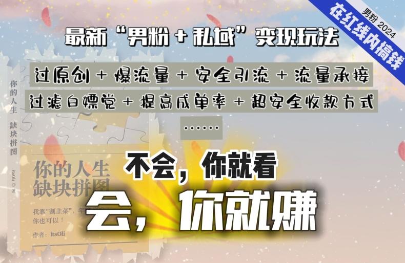 2024，“男粉+私域”还是最耐造、最赚、最轻松、最愉快的变现方式【揭秘】-云创网