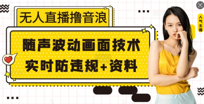 无人直播撸音浪+随声波动画面技术+实时防违规+资料【揭秘】-云创网