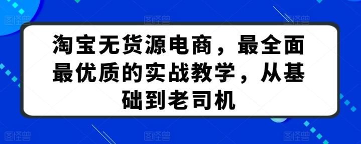 淘宝无货源电商，最全面最优质的实战教学，从基础到老司机-云创网