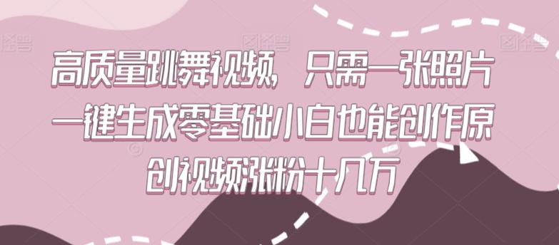 高质量跳舞视频，只需一张照片一键生成零基础小白也能创作原创视频涨粉十几万【揭秘】-云创网