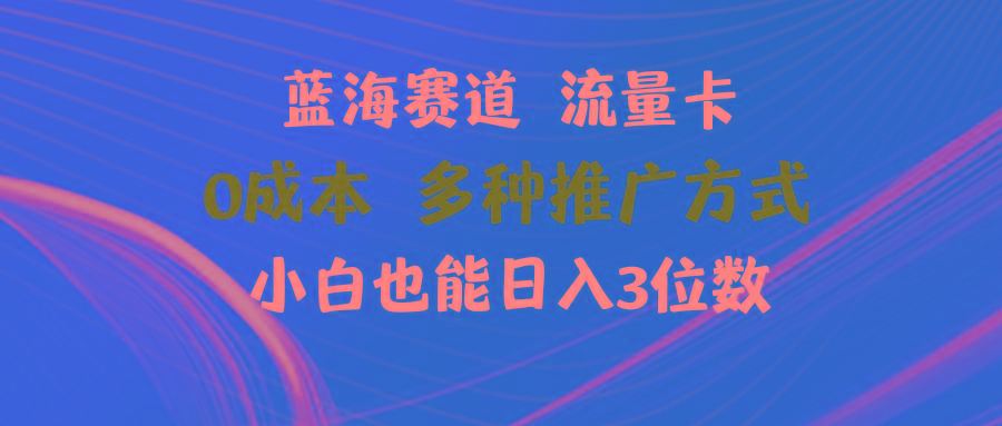 蓝海赛道 流量卡 0成本 小白也能日入三位数-云创网