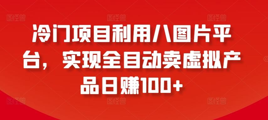 冷门项目利用八图片平台，实现全目动卖虚拟产品日赚100+【揭秘】-云创网