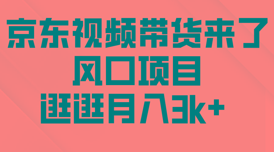 (10025期)京东短视频带货来了，风口项目，逛逛月入3k+-云创网