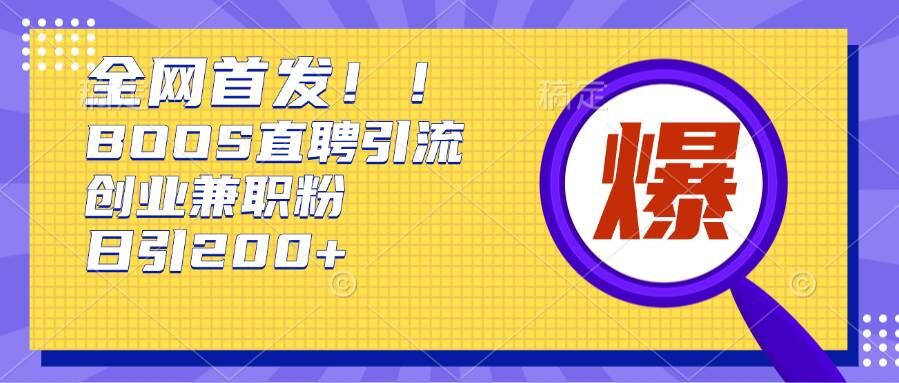 通过Boss直聘，每天轻松钓到200+多条创业大鱼的秘籍【揭秘】-云创网