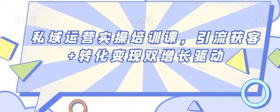 私域运营实操培训课，引流获客+转化变现双增长驱动-云创网