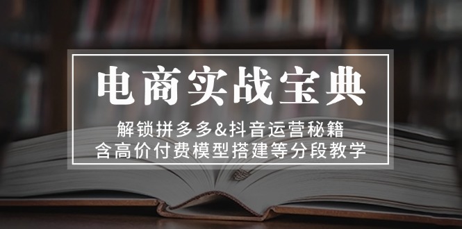 电商实战宝典 解锁拼多多&抖音运营秘籍 含高价付费模型搭建等分段教学-云创网