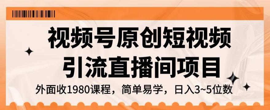 视频号原创短视频引流直播间项目，日入3~5五位数【揭秘】-云创网