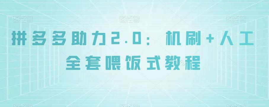 拼多多助力2.0：机刷+人工全套喂饭式教程【揭秘】-云创网