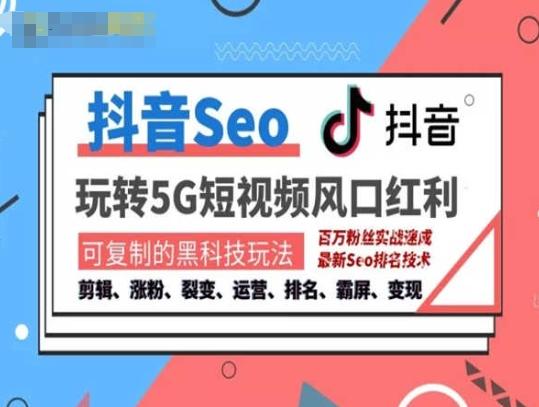 抖音SEO引流培训课程-抓住抖音风口，实现搜索排名，获取精准流量，快速成交变现-云创网