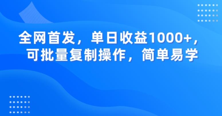 全网首发，单日收益1000+，可批量复制操作，简单易学【揭秘】-云创网