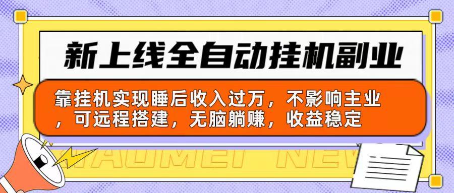 新上线全自动挂机副业：靠挂机实现睡后收入过万，不影响主业可远程搭建...-云创网