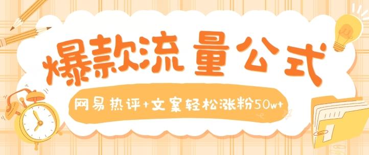 爆款流量公式，网易热评+文案轻松涨粉50w+【揭秘】-云创网