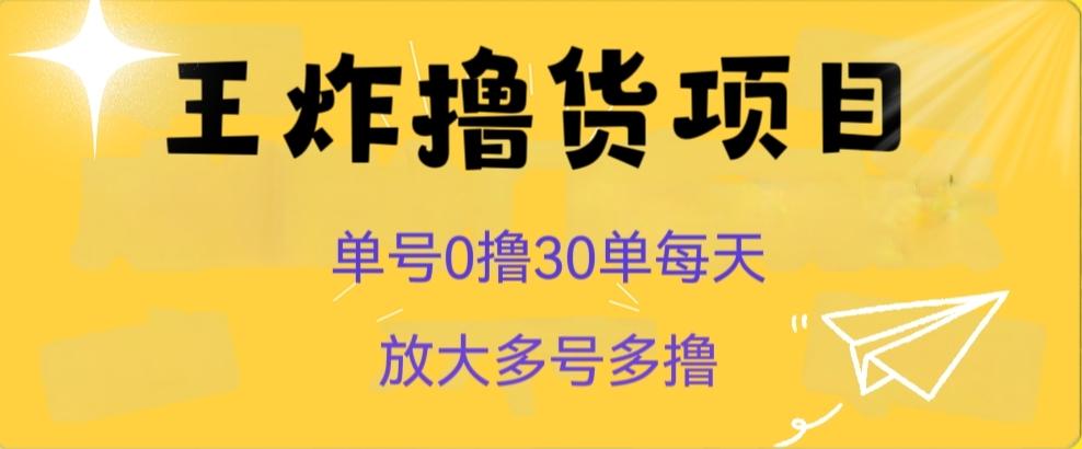 王炸撸货项目，单号0撸30单每天，多号多撸【揭秘】-云创网