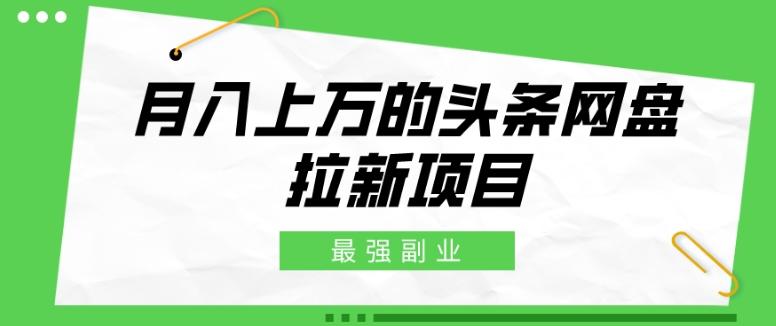 最强副业，月入上万的头条网盘拉新项目，小白新手轻松上手-云创网