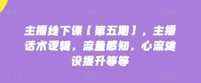 主播线下课【第五期】，主播话术逻辑，流量感知，心流建设提升等等-云创网