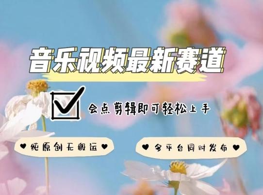 音乐视频赛道最新玩法，纯原创不违规，可所有平台同时发布，会点剪辑即可轻松拿捏【揭秘】-云创网