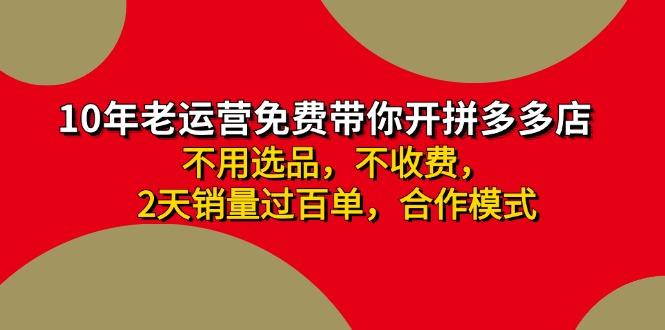 拼多多-合作开店日入4000+两天销量过百单，无学费、老运营教操作、小白…-云创网