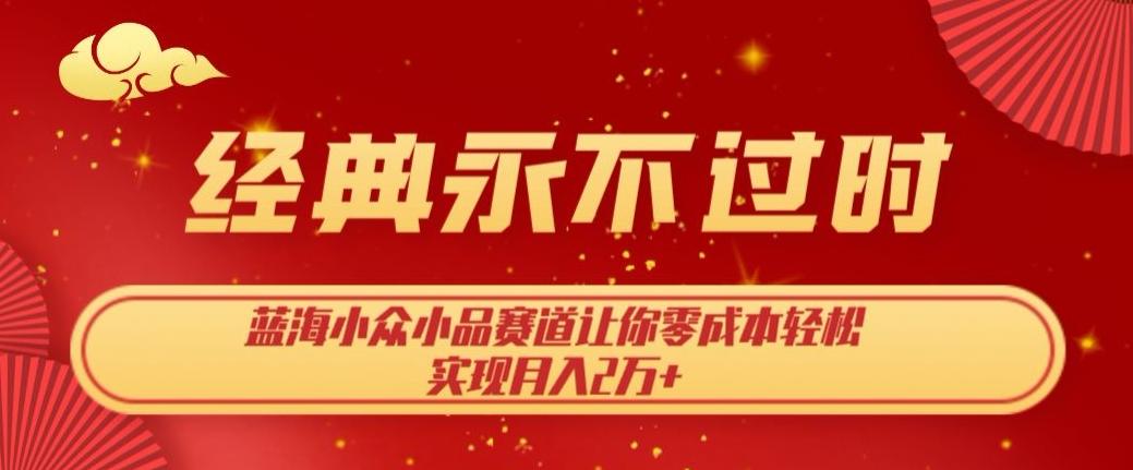经典永不过时，蓝海小众小品赛道，让你零成本轻松实现月入2万+-云创网