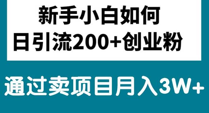 新手小白日引流200+创业粉,通过卖项目月入3W+-云创网