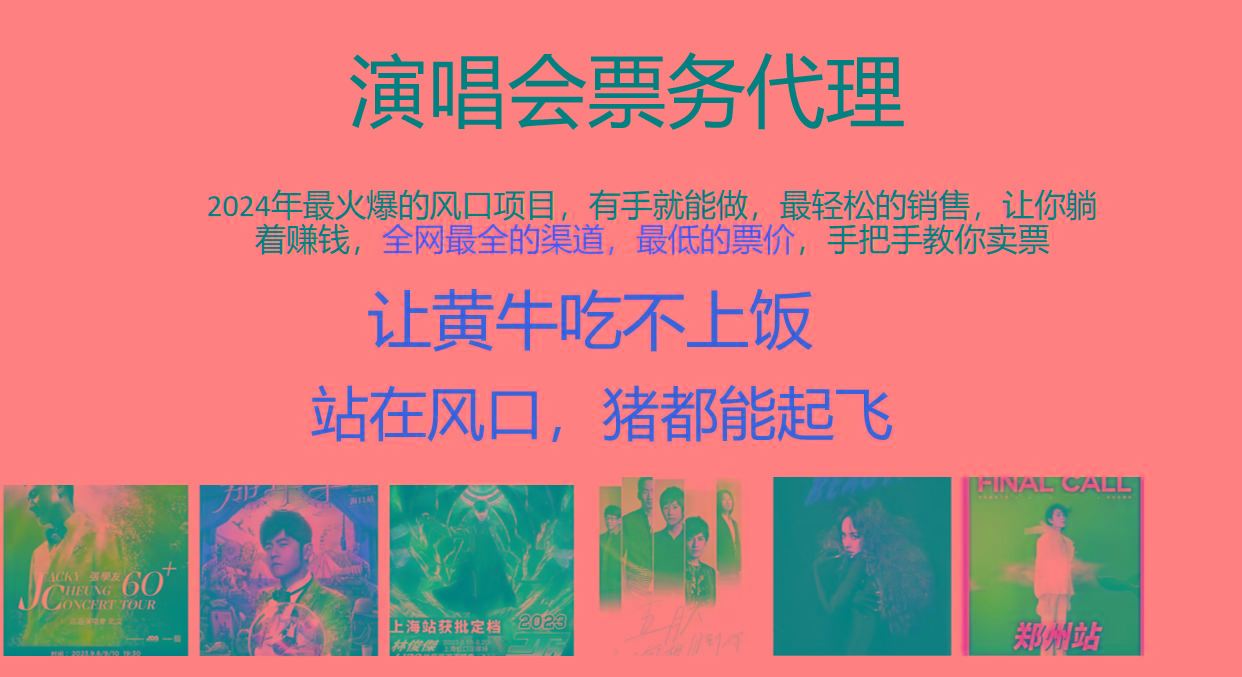 2024年最火爆风口项目，演唱会票务代理，日入2000+，一部手机就能搞定！-云创网