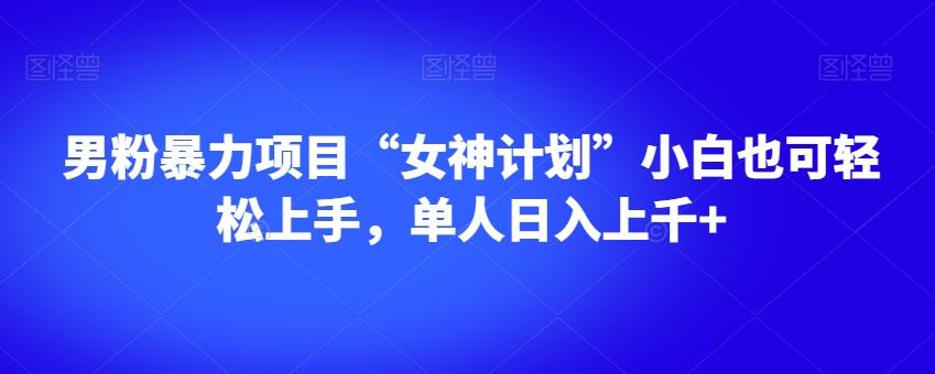男粉暴力项目“女神计划”小白也可轻松上手，单人日入上千+【揭秘】-云创网