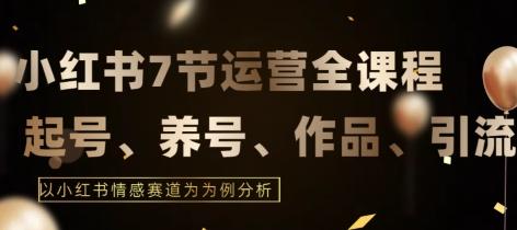 7节小红书运营实战全教程，结合最新情感赛道，打通小红书运营全流程【揭秘】-云创网