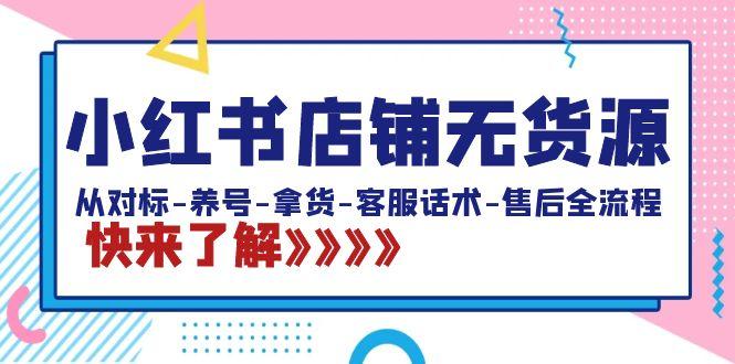 小红书店铺无货源：从对标-养号-拿货-客服话术-售后全流程(20节课)-云创网