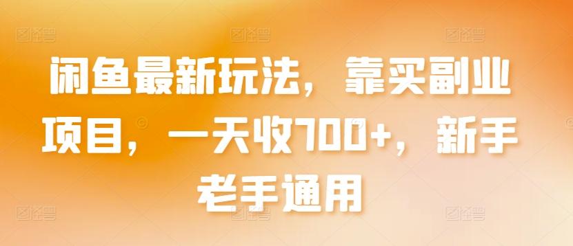 闲鱼最新玩法，靠买副业项目，一天收700+，新手老手通用【揭秘】-云创网