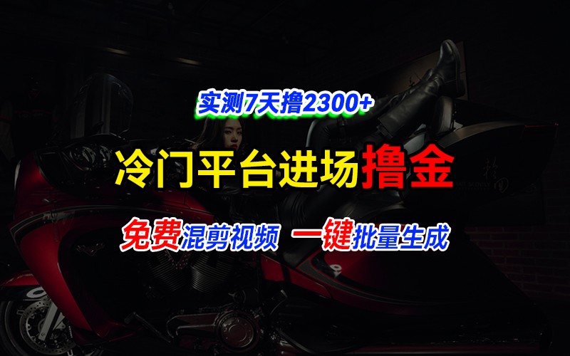 全新冷门平台vivo视频，快速免费进场搞米，通过混剪视频一键批量生成，实测7天撸2300+-云创网