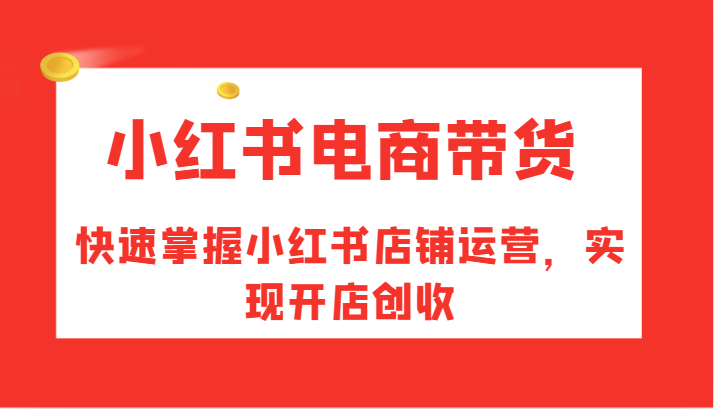 小红书电商带货，快速掌握小红书店铺运营，实现开店创收-云创网