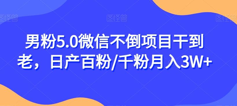 男粉5.0微信不倒项目干到老，日产百粉/千粉月入3W+【揭秘】-云创网