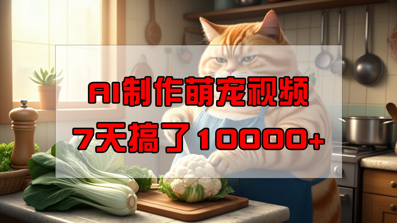 靠AI制作萌宠视频，7天搞了1万+，操作简单门槛低，有手机就行-云创网