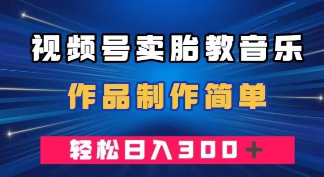 视频号卖胎教音乐，作品制作简单，一单49，轻松日入300＋-云创网