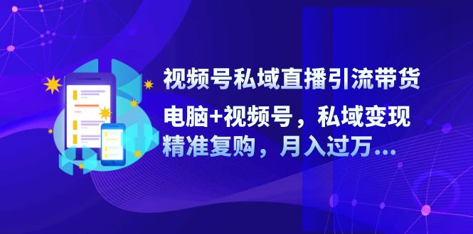 视频号私域直播引流带货：电脑+视频号，私域变现，精准复购，月入过万...-云创网