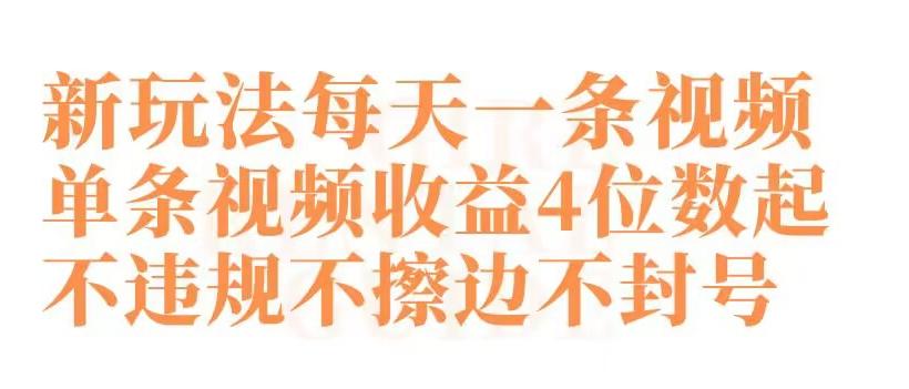 快手新玩法每天一条视频单条视频收益4位数起不违规不擦边不封号【揭秘】-云创网