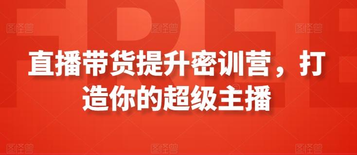 直播带货提升密训营，打造你的超级主播-云创网