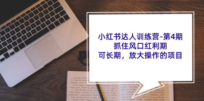 小红书达人训练营第4期：抓住风口红利期，可长期，放大操作的项目-云创网