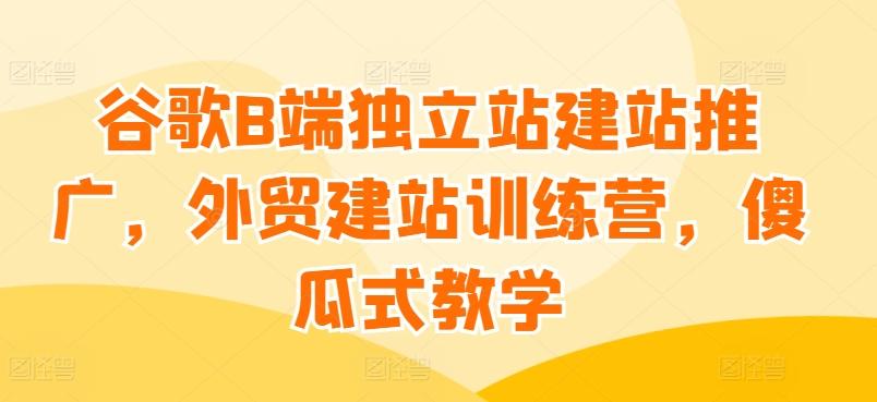 谷歌B端独立站建站推广，外贸建站训练营，傻瓜式教学-云创网
